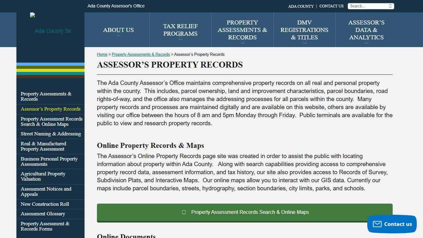 Assessor's Property Records - Assessor
